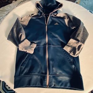 Adidas Men’s Climawarm Hoodie/Jacket size Medium color Navy Blue and Grey